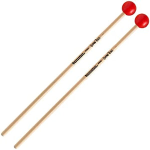 Innovative Percussion James Ross Series, Medium Soft Xylophone/Glockenspiel Mallets - 1-1/8" Red - Rattan IP902